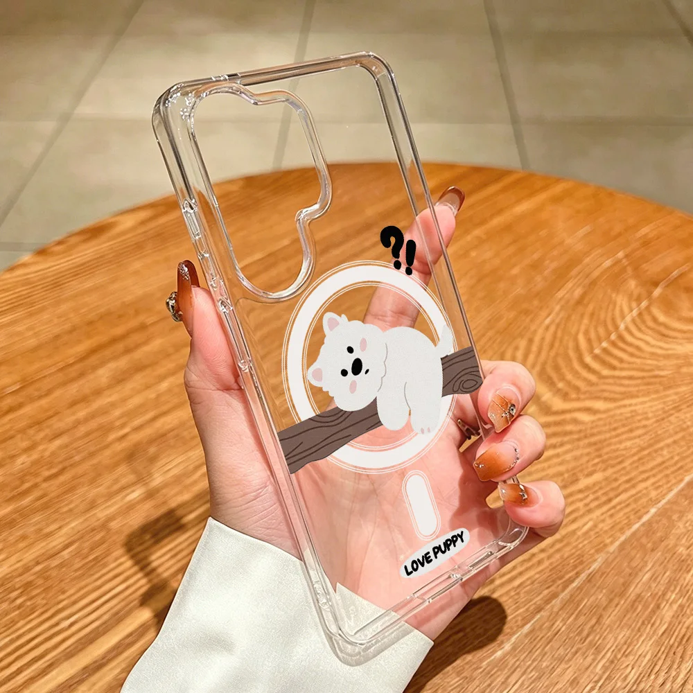 Magnetic Phone Case for Samsung Galaxy S26 Plus S25 Edge S24 FE S23 S22 Ultra Cases Cute West Highland White Terrier Puppy Funda view 3