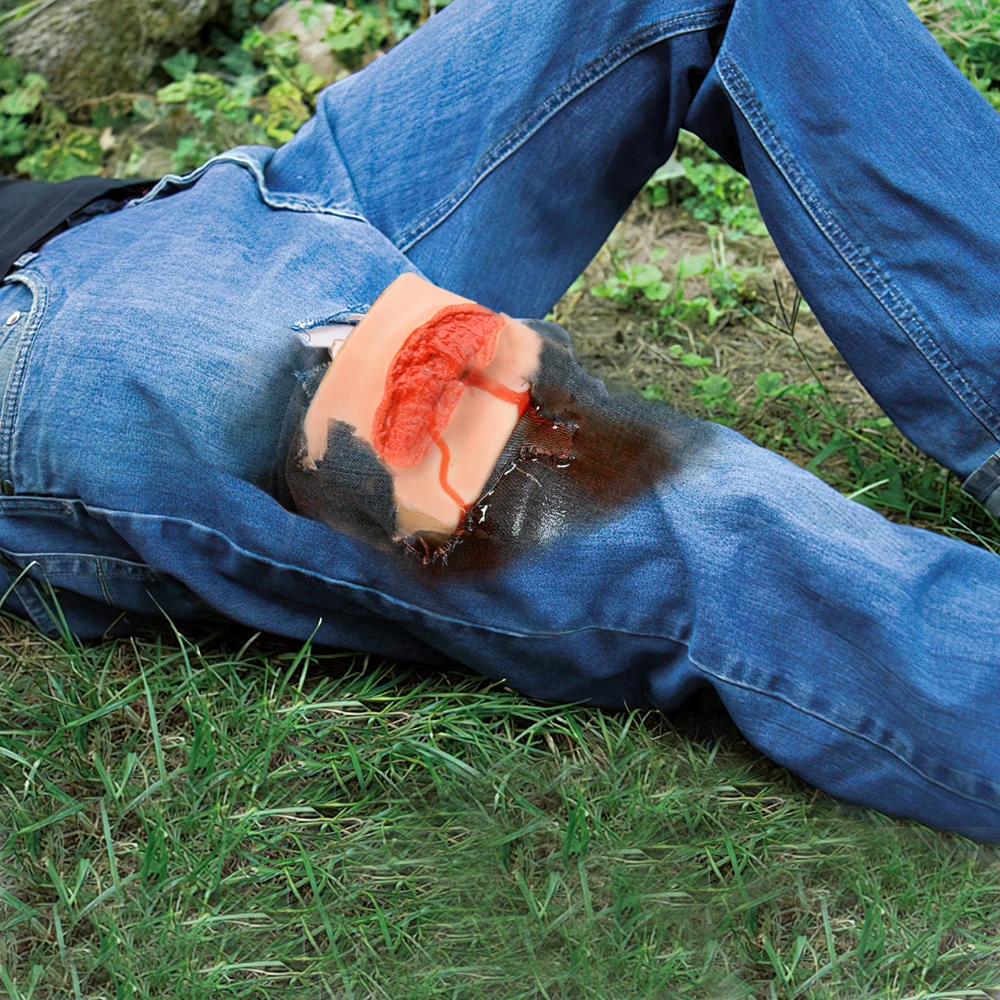Wearable Thigh laceration Wound Pack Simulator Trainer Tactical Medical Model
