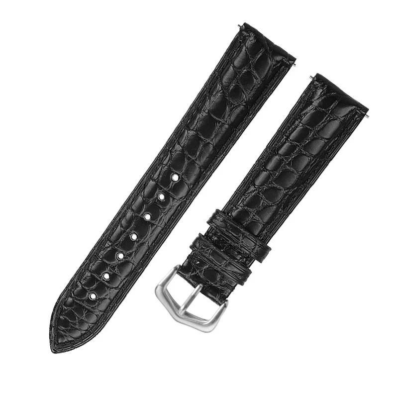 Black Blue Brown Crocodile Skin Watch Strap For CARTIER Tank Must Solo CLÉ DE 16mm17mm 18mm 19mm 20mm Alligator Skin Watch band #6