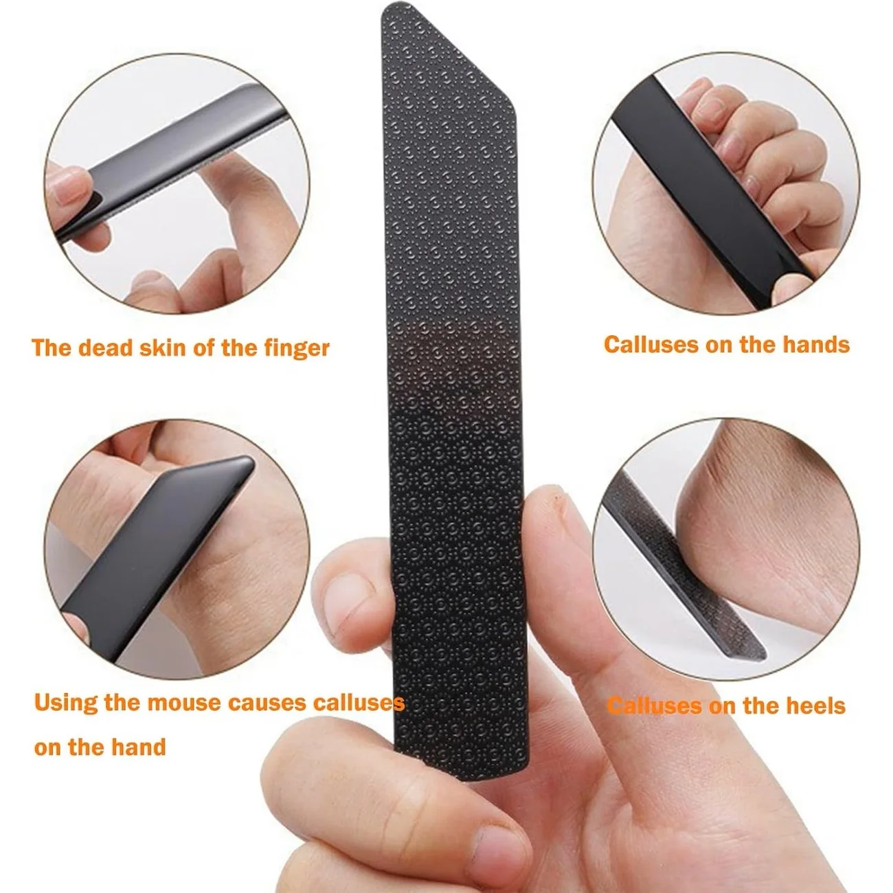 2Pcs Single Sided Nail Files Premium Glass Nail File for Natural Nails for Stronger Smoother Nails Reusable Manicure Tool