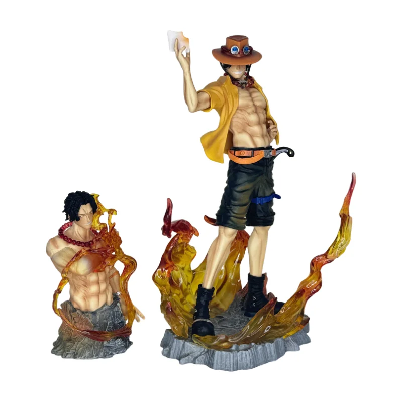 27 cm One Piece Ace Flamme Stehende Position Anime Abbildung Modell Gk Statue Jungen Sammlung Desktop Dekoration Ornament Spielzeug Geschenke