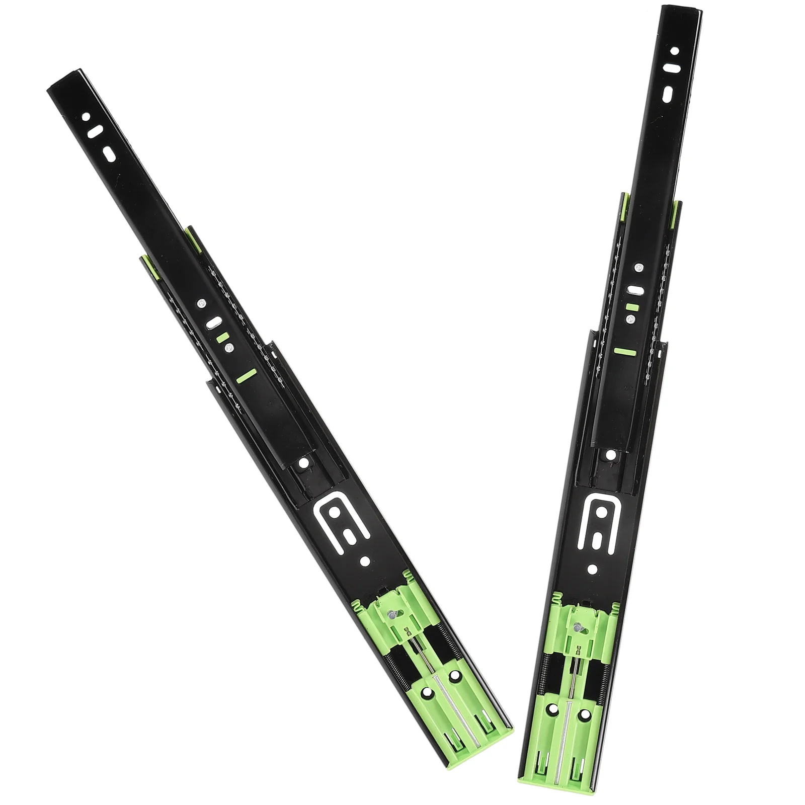 

2pcs Thick Drawer Guides Silent Drawer Slides 10 Inch Buffered Damping Track Guide Rails Full Extension Side Mount