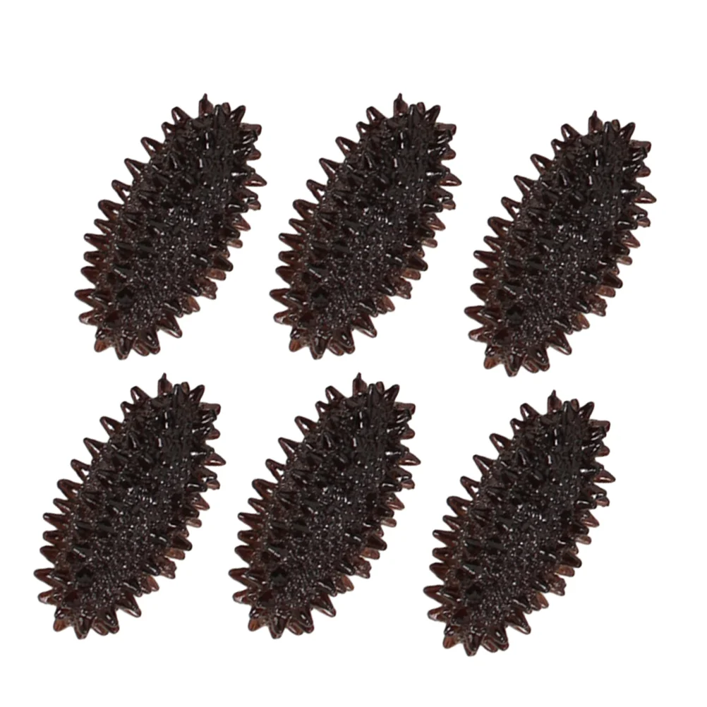 6 Pcs Mini Sea Cucumber Decor Photo Prop Simulation Seal Slug Model Fake Food Pvc Lifelike Figurine Seafood Plastic