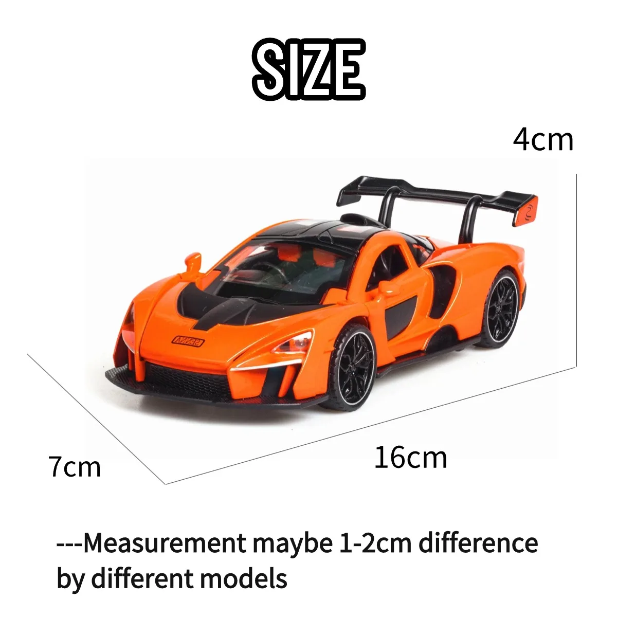 1:32 Mclaren Senna Pullback Car with Lights Engine Sound, Lamborghini Nissan Diecast Car Model Scale Replica Gift Kid Boy Toy