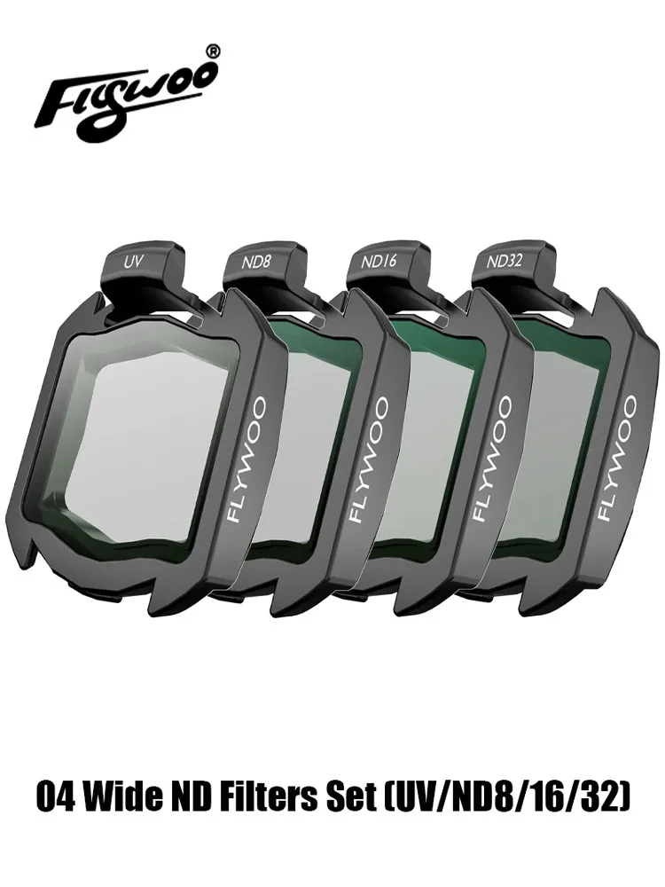 FLYWOO O4 Wide ND Filter Kit für DJI O4 Air Unit UV/ND4/ND8/ND16 für Drone Fotografie Anti-Glare Kamera Objektiv Filter Set