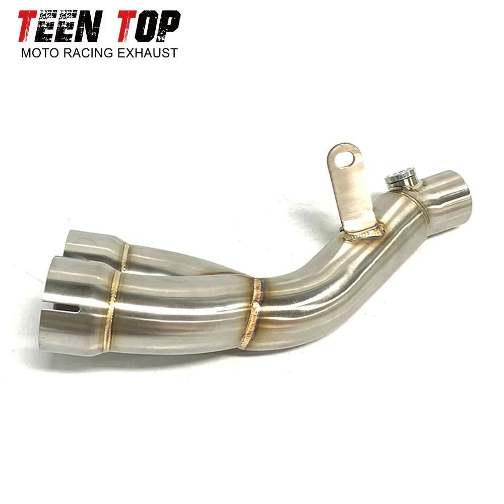 51MM Motocycle Exhaust Middle Connection Pipe Stainless For YAMAHA YZF R6 Exhaust Decat Pipe Mid Tube 2006-2021 Motor Parts