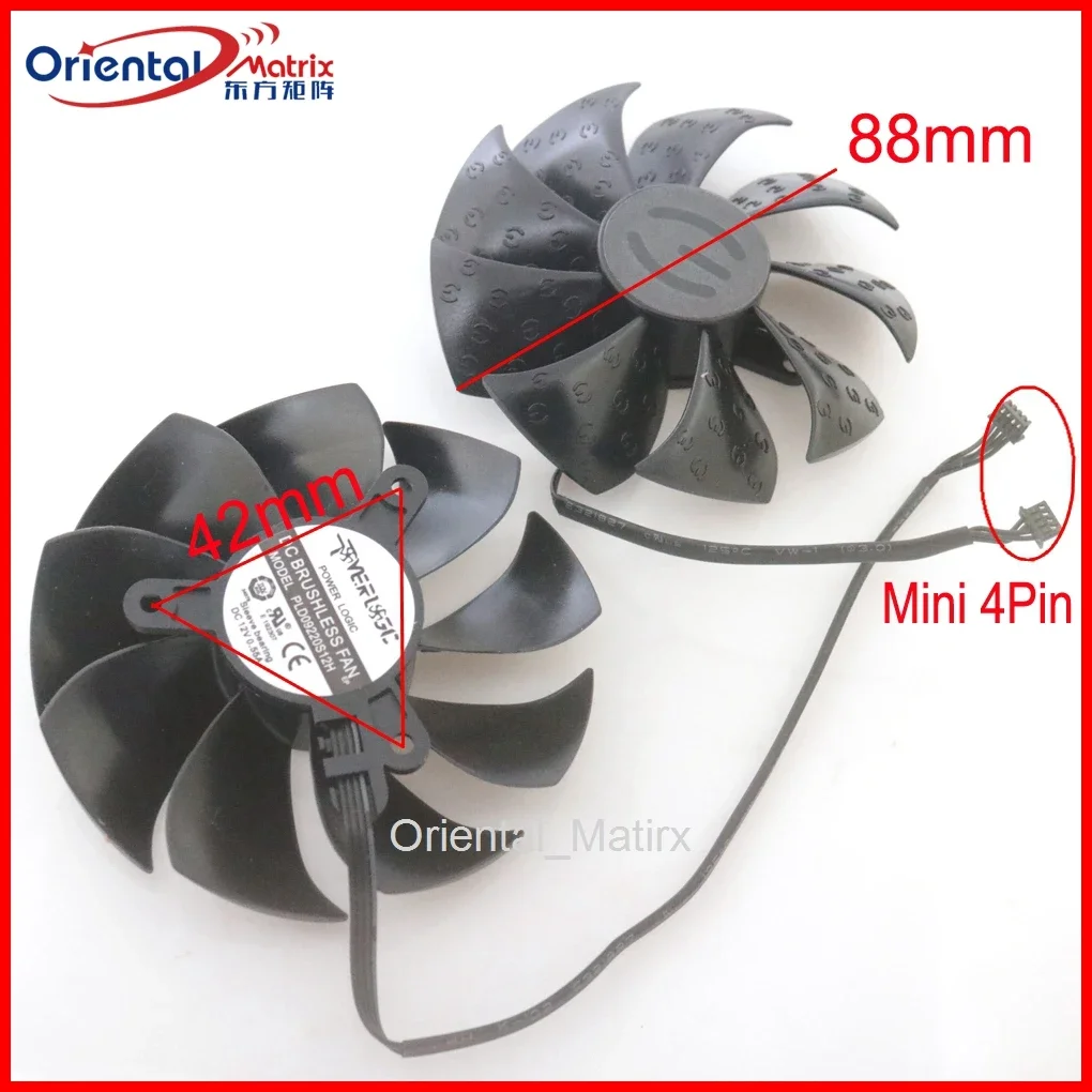 2pcs/lot PLD09220S12H 12V 0.55A 88mm 4Pin VGA Fan For EVGA RTX2060 RTX2070 RTX2080 RTX2080TI Ultra Graphics Card Cooling Fan