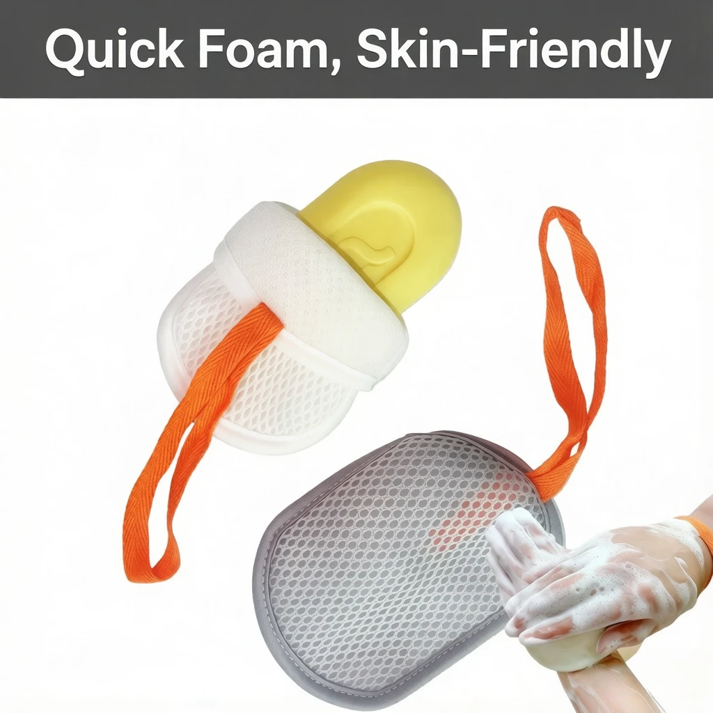 1~8PCs New Foaming Soap Bag Net Mesh Massage Exfoliator Pouch Bathing Bubble Maker Cleaning Tool