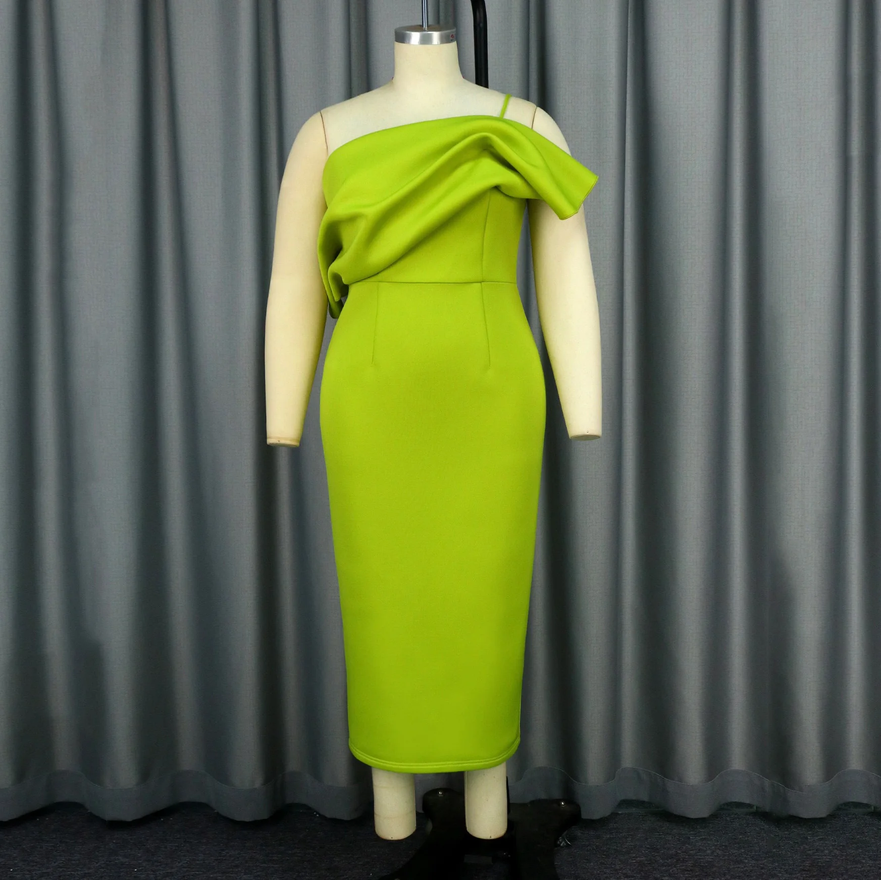 Luxus-Kleider für Damen, hochwertig, schulterfrei, rückenfrei, ärmellos, grün, einfarbig, knöchellang, elegantes Geburtstagskleid