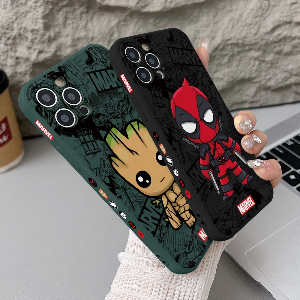 Cute Groot Deadpool Phone Case for Samsung Galaxy S25 S24 S23 S22 S21 Ultra Plus 5G S20 FE Note 20 10 Pro Soft TPU Cover