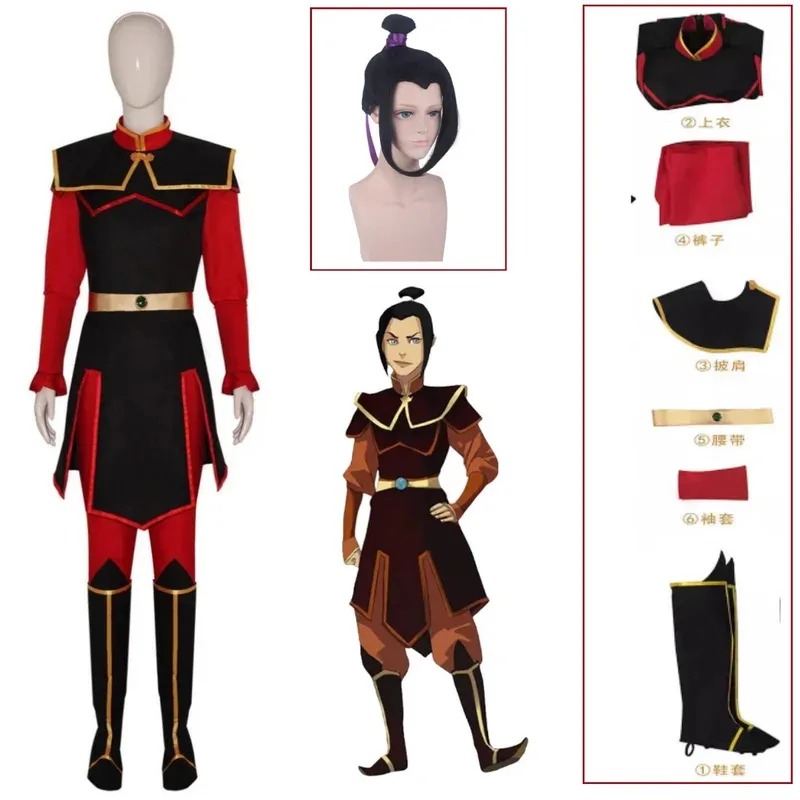 2025 11 Anime Avatar The Last Airbender Azula Set Kostum Halloween Cosplay Pakaian