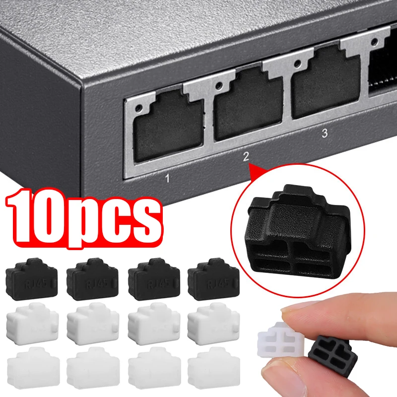 Silicone Ethernet Hub Port RJ-45 Anti Dust Cover Plugs Protectors Stopper Caps for RJ45 Female Port for TV Computer Router