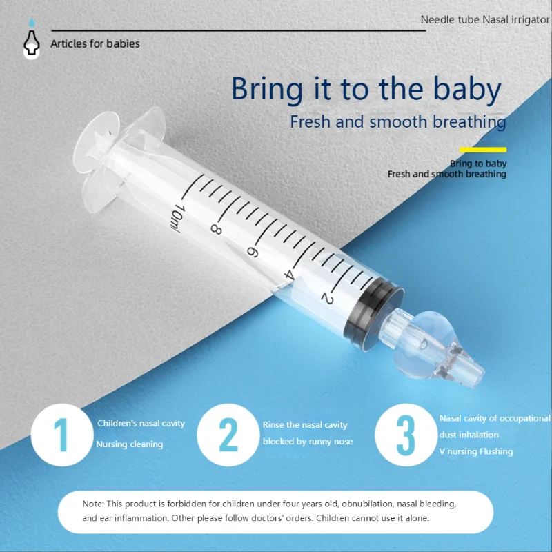 2 Stuks Baby Neusreiniger Rhinitis Neusring Naaldbuis Baby Nasale Aspirator Reiniger Spuit Baby Neus Wassen Voor Kinderen