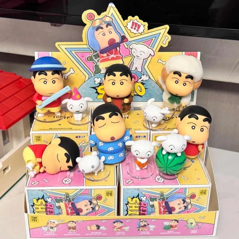 TOPTOY Crayon Shinchan Ancient White God Series Blind Box Trendy Collectible Figure Desktop Decoration Birthday Gift