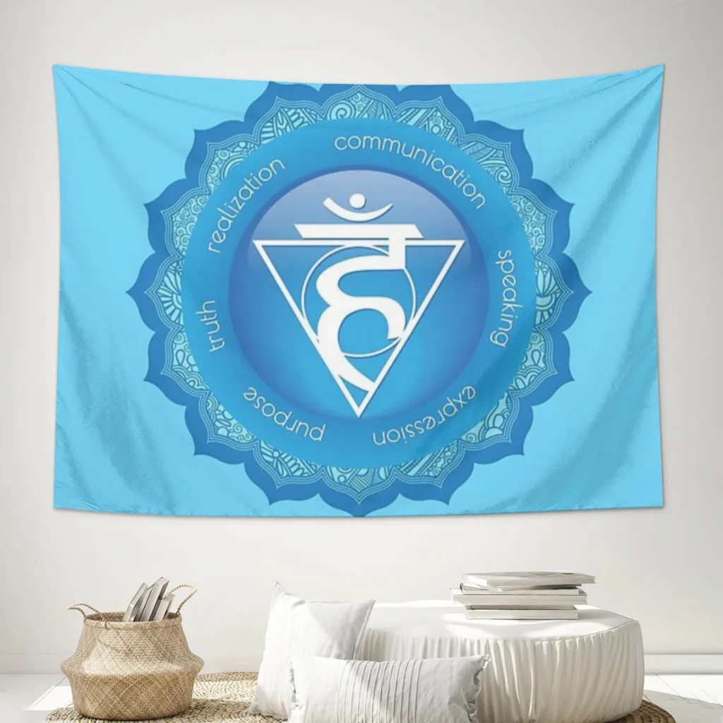 Throat Chakra Mandala - 52 BBG Wall Hanging Tapestry Home Wall Decoration