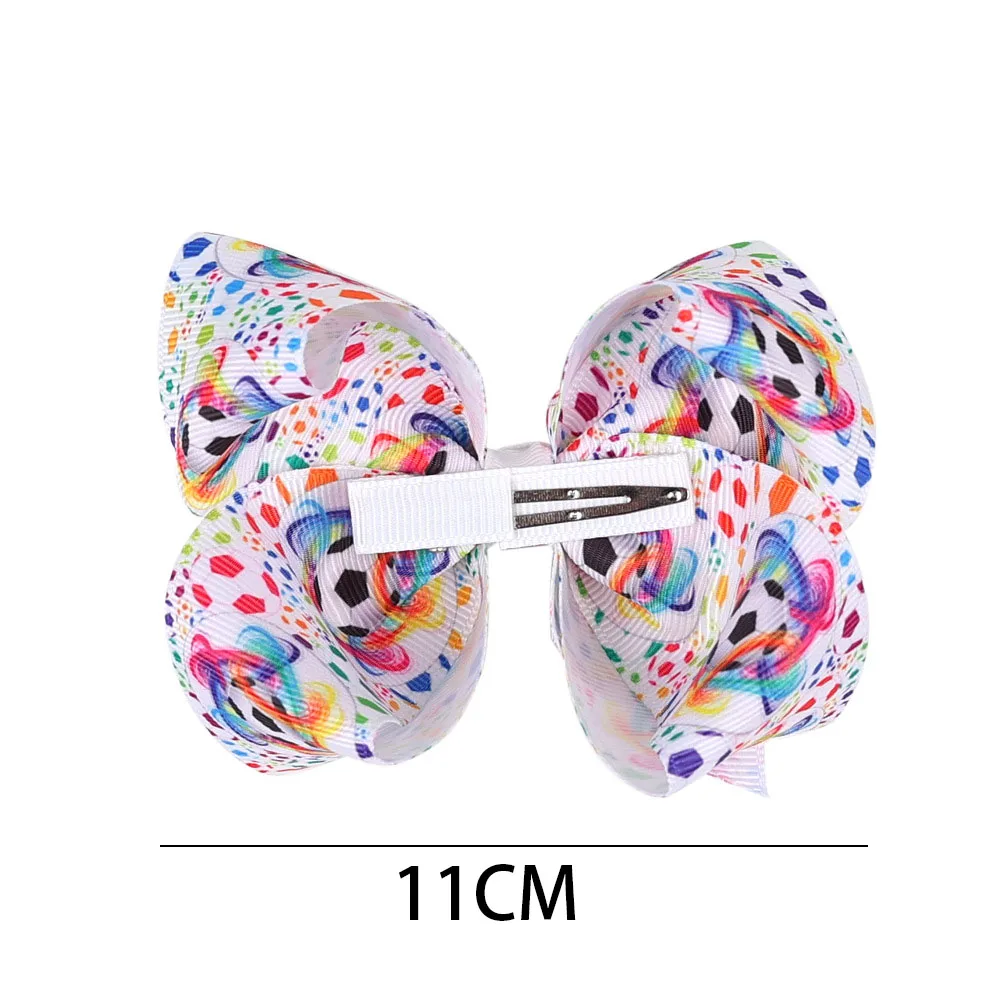 4.3 Inch Girls Women Football Printing Bowknot Hair Clips Children Cute Hair Bow Hairpins Headwear Hair Accessories image 4