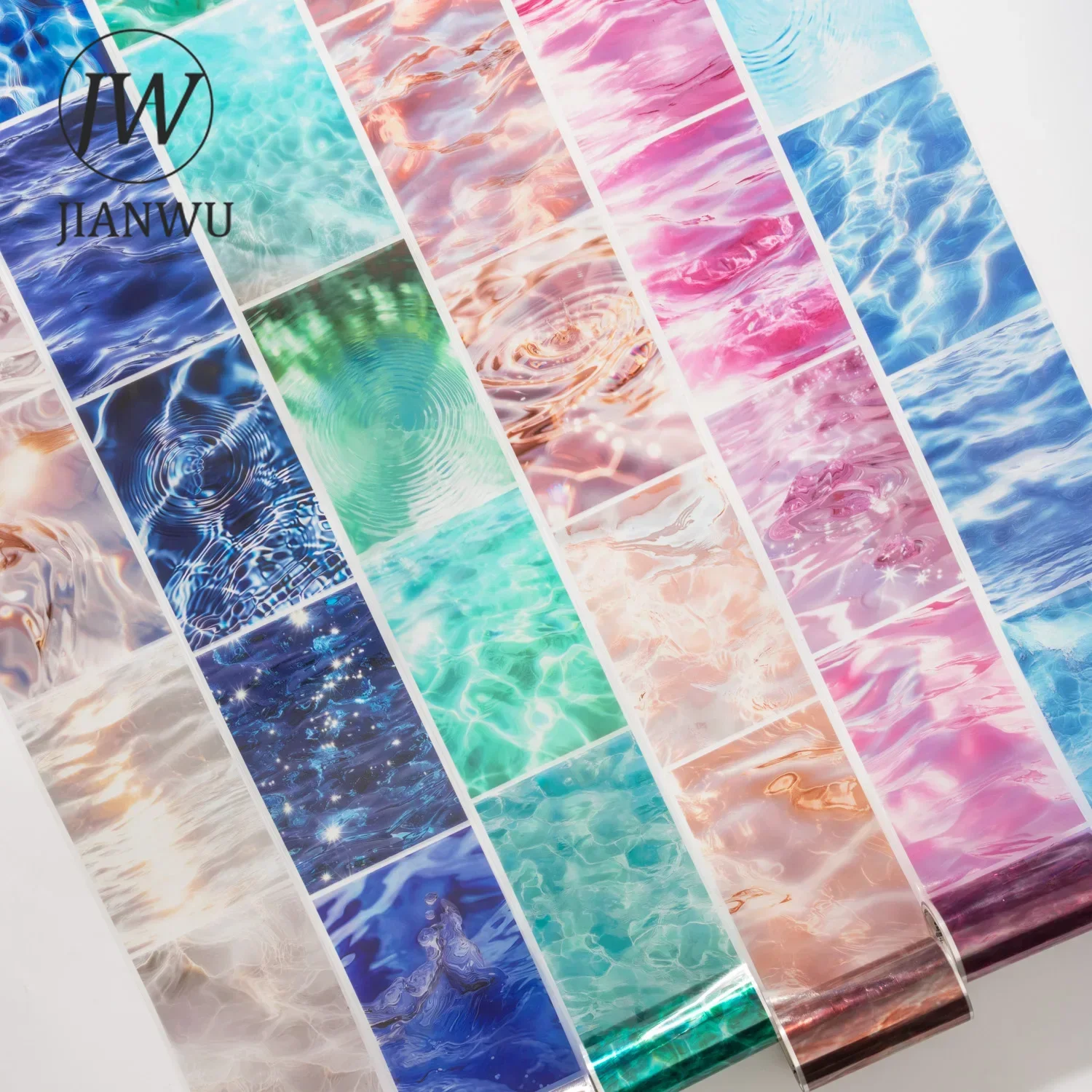 Jianwu 80mm * 200cm ouvir as ondas série vintage raios de água paisagem material colagem pet fita criativa diário papelaria