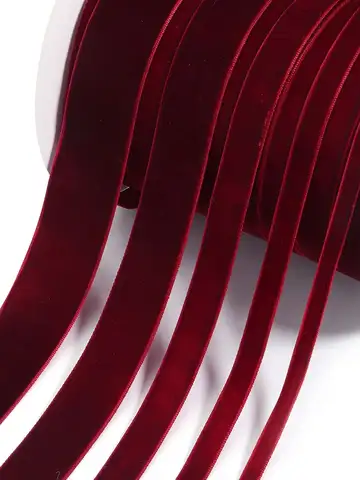 Rouleau de rubans en velours de couleur rouge vin noir, sangle de flocage simple Face pour bricolage, artisanat de noël, décoration d'emballage, 5-10 mètres/rouleau