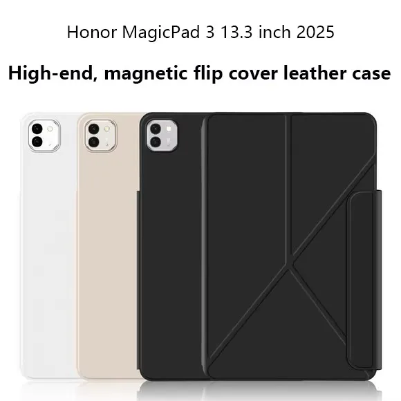 

Magnetic Leather Case For Honor MagicPad 3 13.3 GT Pro 12.5 MagicPad 2 GT 11.5 Y-Folding Flip Protective Cover With Pen Slot