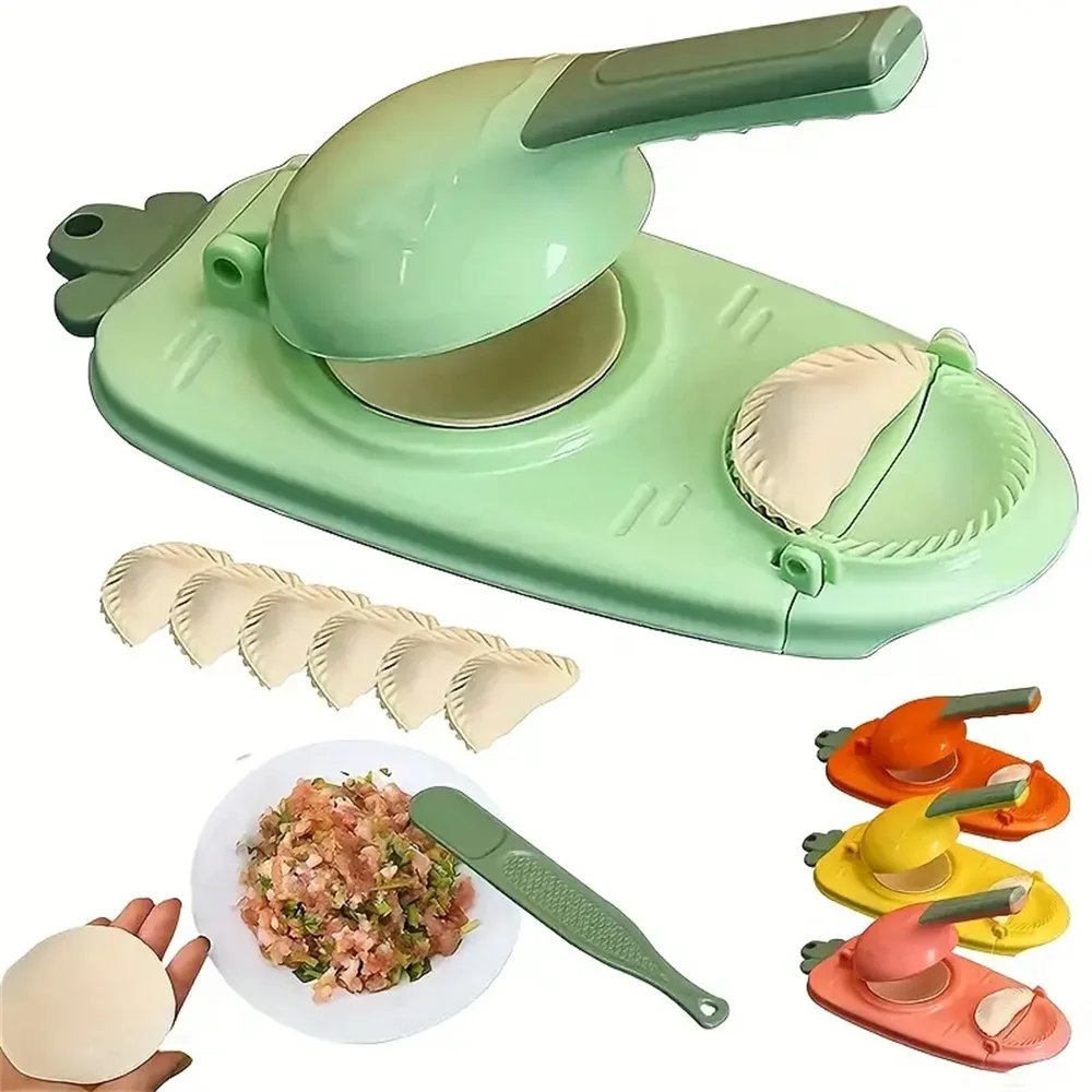 Máquina para hacer dumplings 2 en 1, prensa para dumplings fácil para principiantes, prensa de masa Manual para hacer dumplings perfectos, herramienta de cocina