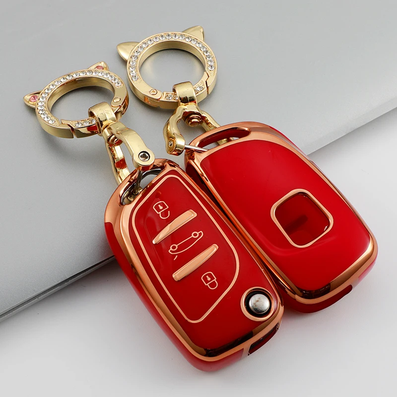 Soft TPU Car Key Case for Peugeot Citroen C1 C2 C3 C4 C5 DS3 DS4 DS5 DS6 Auto 3 Button Auto Accessories Key Shell Full Cover