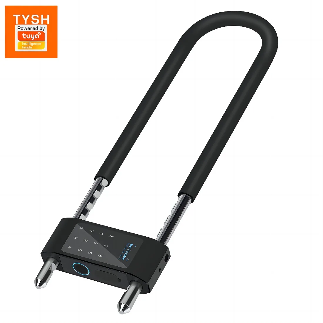 tuyaスマートble-u字ロック-盗難防止-バイク-自転車-ガラスドアロック-指紋キーロック-アルミ-木製ドア対応