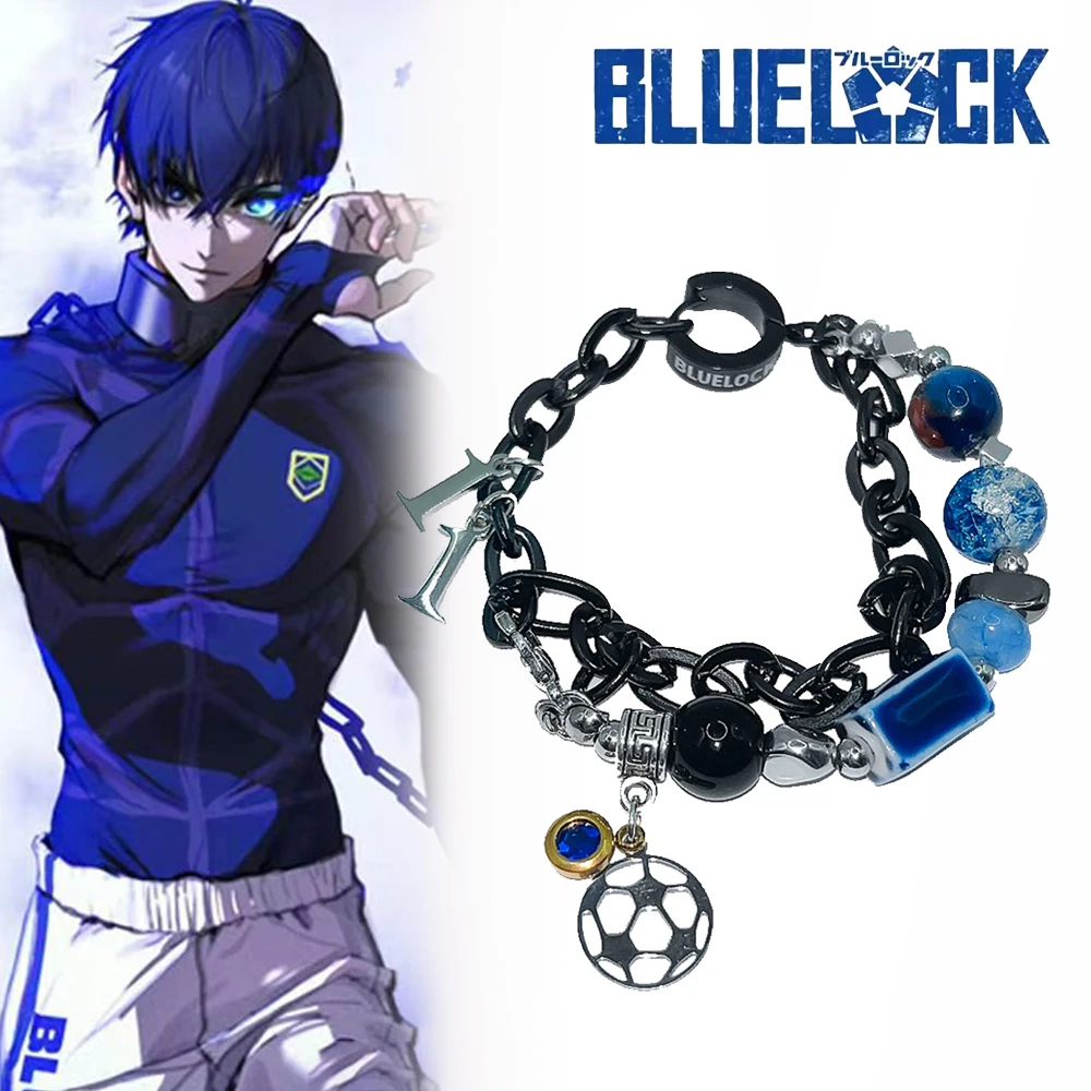 

Anime Blue Lock Mikage Reo Chigiri Hyoma Isagi Yoichi Cosplay Bracelets Beaded Bangles Soccer Pendant Metal Jewelry Accesories