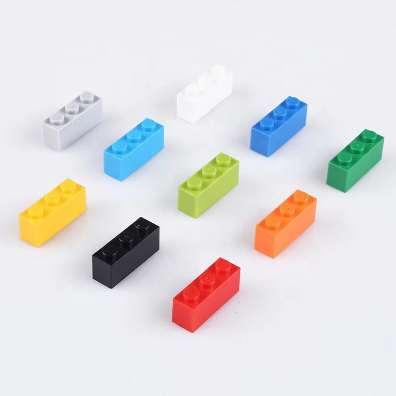 120pcs DIY Building Blocks Thick Figures Bricks 1x3 Dots Educational Creative Size Compatible With 3622 Plastic Toy for Children