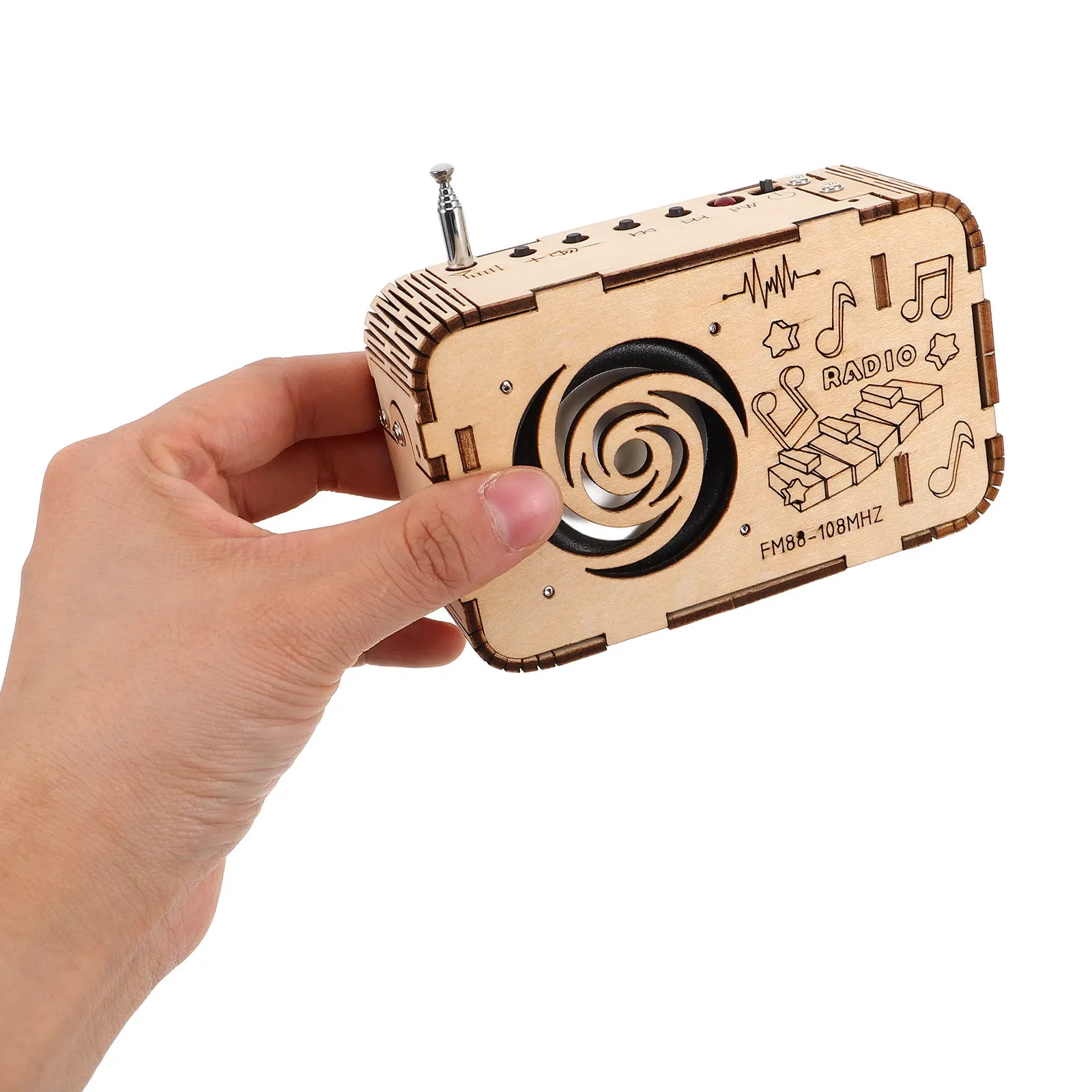 

DIY Radio Assembly Kit Kids Stem Science Experiment Educational Wooden Radio Physics Learning Electronics Kit for Children Teens