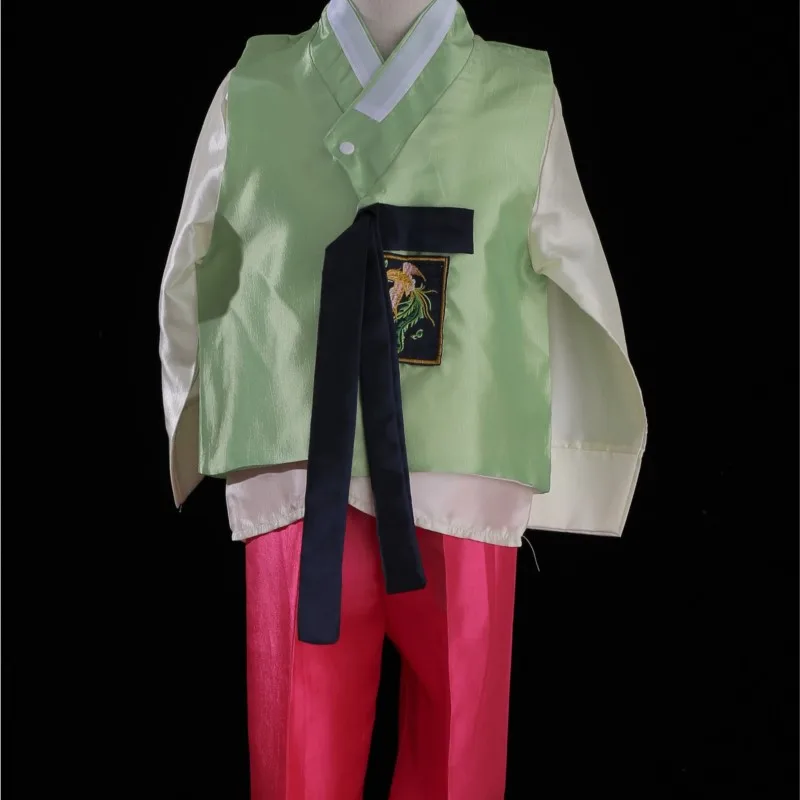 2022 New Arrival Long-Sleeved Boys Kids Hanbok Creative Simple Children's Hanbok Traditional Korean Performance Costume LC782