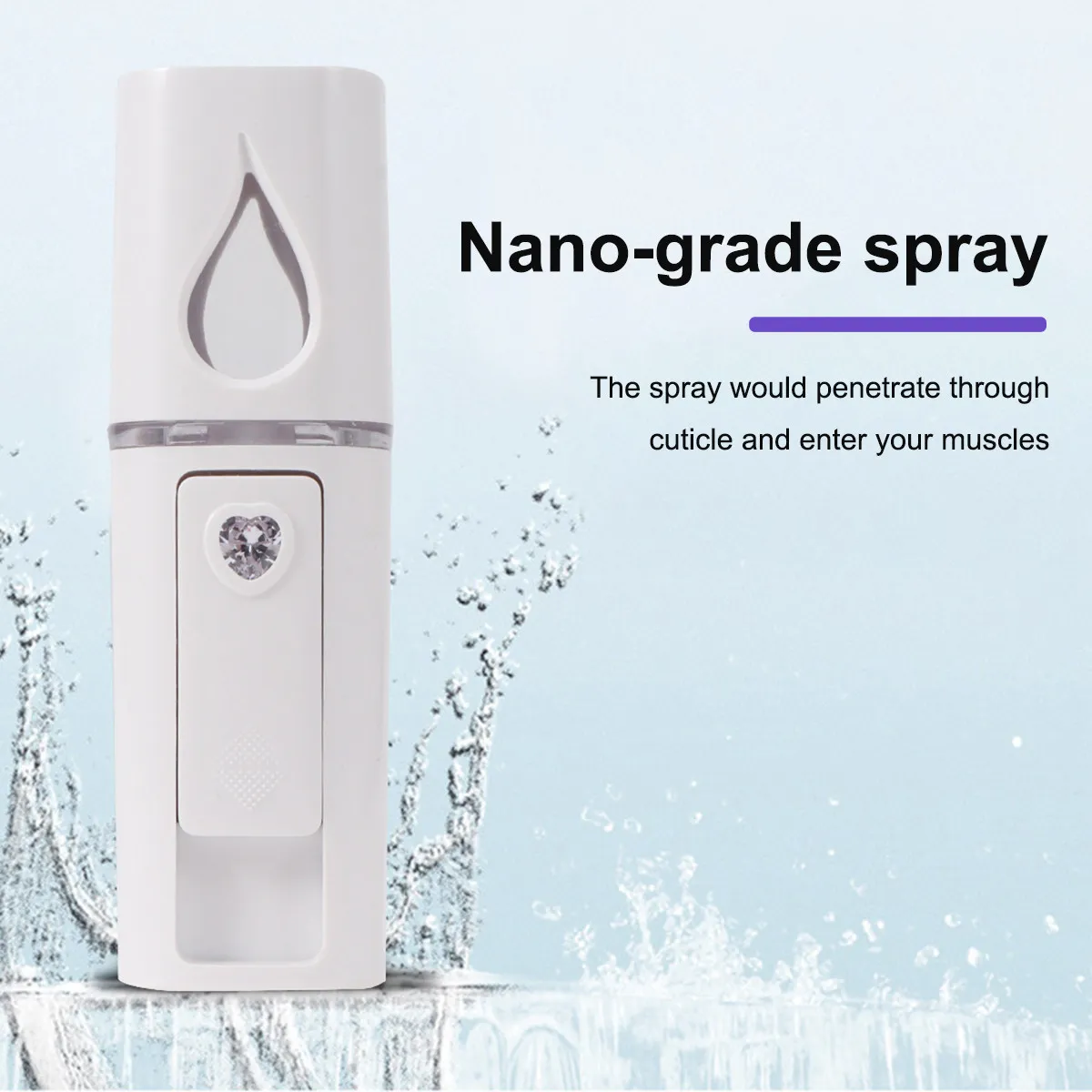 1 Unidad Pulverizador Portátil Nano Mist, Mini Vaporizador Facial Profesional, Instrumento de Pulverización Facial Hidratante de Penetración Profunda con Espejo