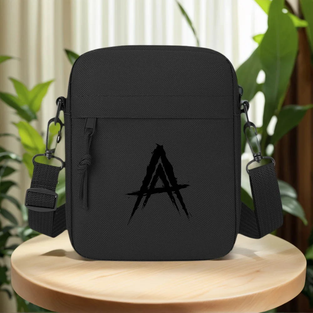 Abstract outline letter A shape Men Crossbody Bag Single Shoulder Women Cartoon Anime Film Printing Design Unisex