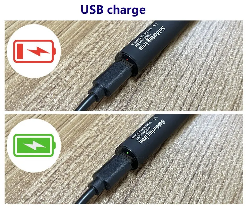 Carregamento sem fio Ferro de solda elétrico, Ferramentas portáteis de soldagem, Bateria De Lítio De Carregamento Rápido USB, 5V, 8W