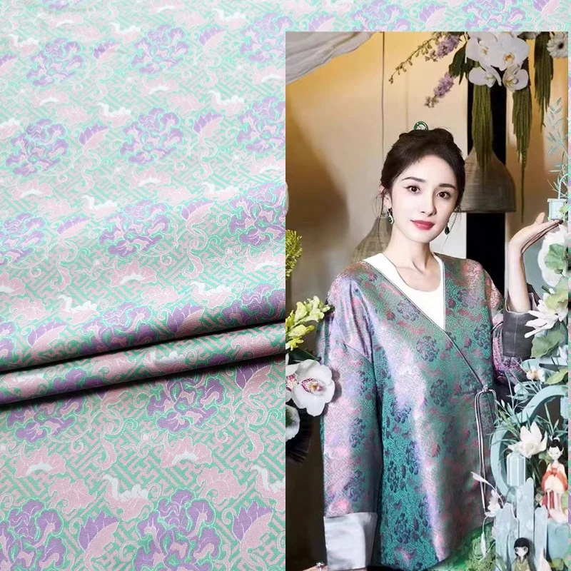 Kain brokat Jacquard untuk menjahit DIY gaun Cheongsam pakaian etnik kain bahan poliester kain grosir Per Meter