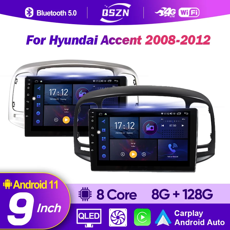 

Автомагнитола на Android 12 для Hyundai Accent 2008, 2009, 2010, 2011, 2012, 128, мультимедийный видеоплеер, навигация, GPS, 2Din, DVD, 8 + G, головное устройство