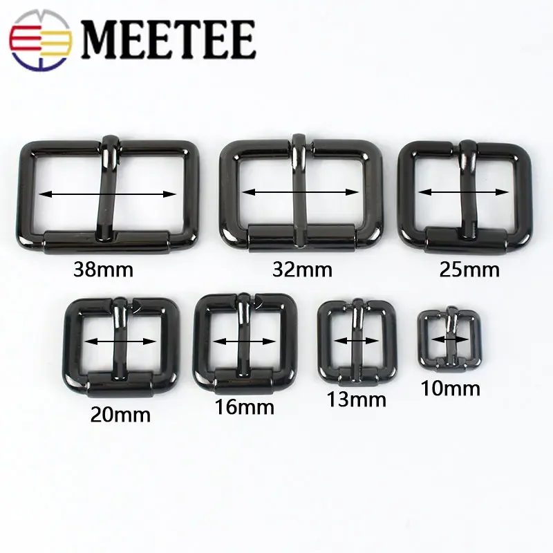 5Pcs 10/12/16/20/25/32/38mm Metal Buckles for Bag Strap Leather Backpack Belt Roller Pin Buckle Bags DIY Hardware Accessories