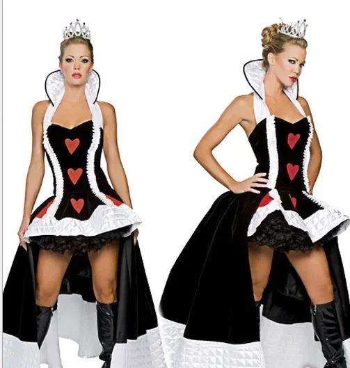 Sexy reine de coeur Costume femmes adulte fantaisie fête Cosplay fantaisie Sexy Costume Disfraz Adulto Halloween carnaval habiller