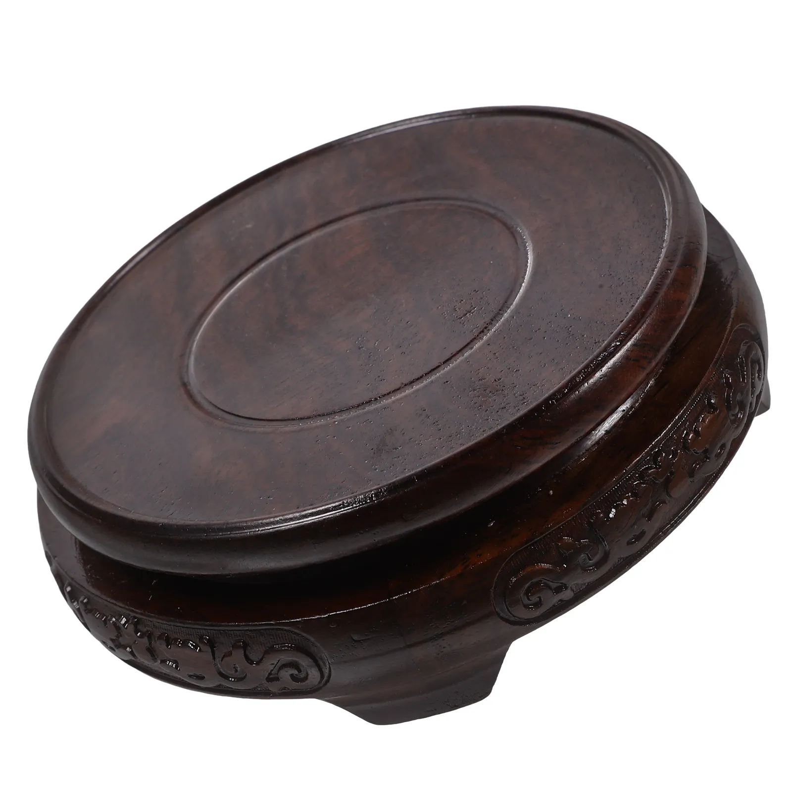 Solid Wood Tea Kettle Tray Stand Teapot Storage Tray Desktop Wooden Display Base Multifunctional Holder for Mini Flowerpot