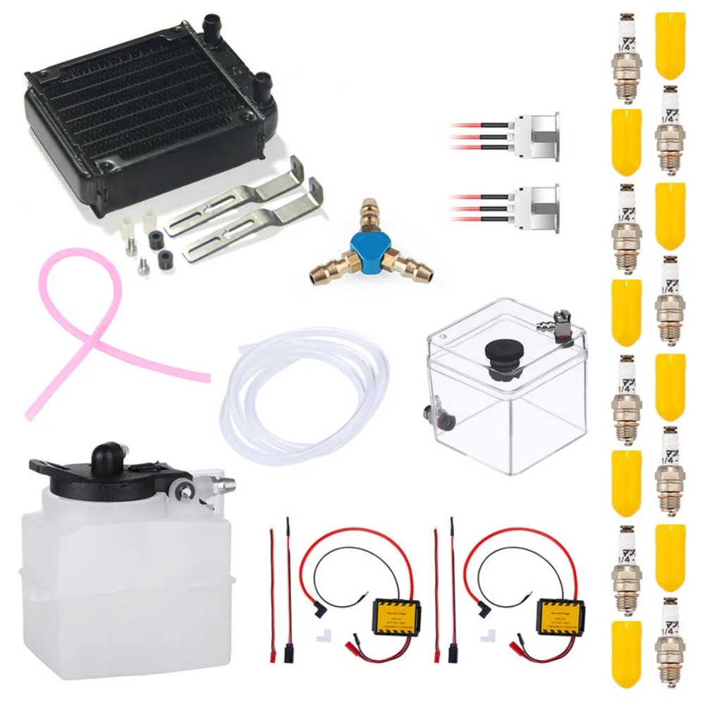 TOYAN V8 Engine Accessories Ignition Water Cooling Radiator Kit FS-V800 Engine  Ignition Module Spark Plugs Fuel Tank Parts