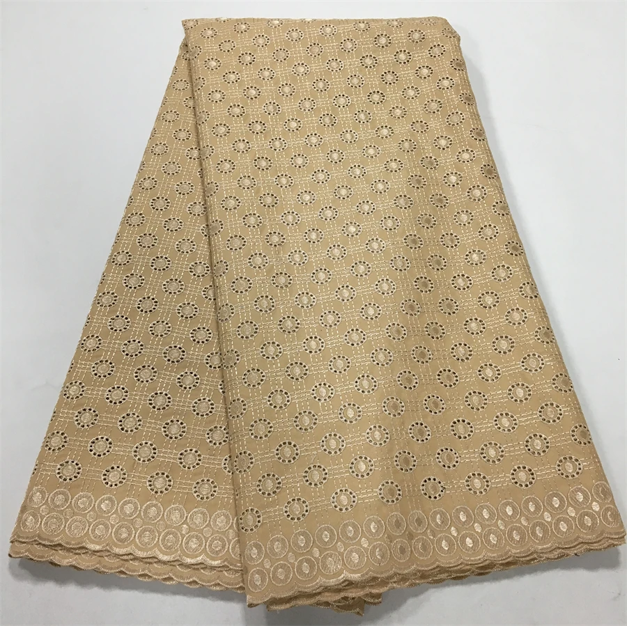 African Lace Fabric 2024 Latest Design Embroidery Swiss Nigerian Voile Cotton Lace Fabric for Men Cloth Sewing Materials A3809
