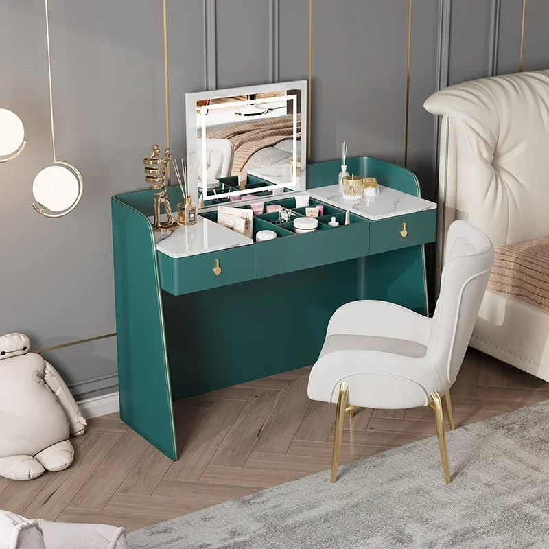 Light luxury solid wood dresser modern simple paint makeup table multi-functional bedside storage cabinet