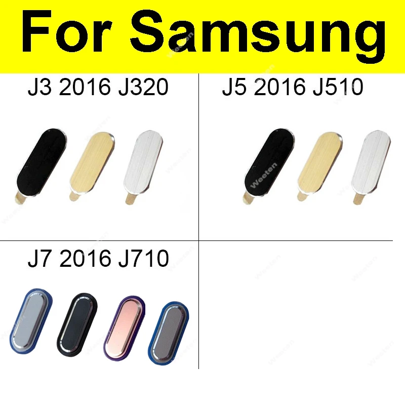 Home Button For Samsung Galaxy J3 J5 J7 2016 J320 J510 J710 Menu Return Key Back Recognition Button Flex Cable Replacement