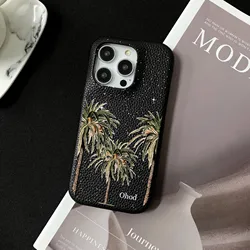 Personalised inevitable Initial kafr letters name Leather Case for iphone 11 12 14 13 15 Pro Max 16 14Plus Luxury Hard Covers