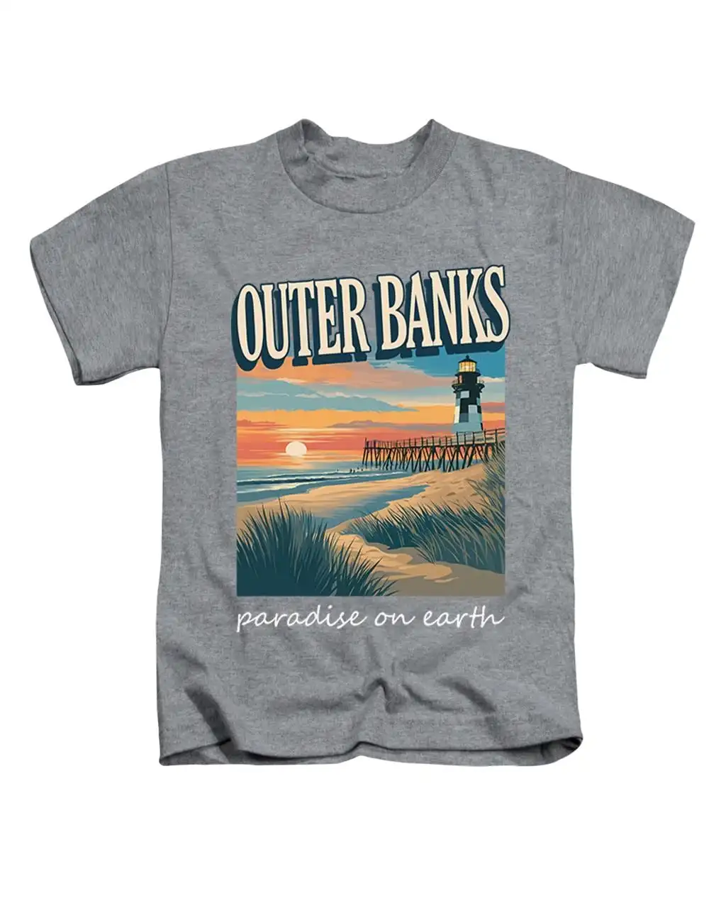 Outer B Paradise on Earth Adult T-Shirt Vintage Novelty Top WOMEN MRN COTTON SHORT SLEEVE Spring and Summer Collection T-shirts