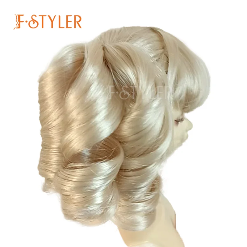 FStyler Doll Wig Double Curly Braids for BJD Doll Synthetic Mohair Various Colors Doll Accessories Hair Customization 1/3 1/4