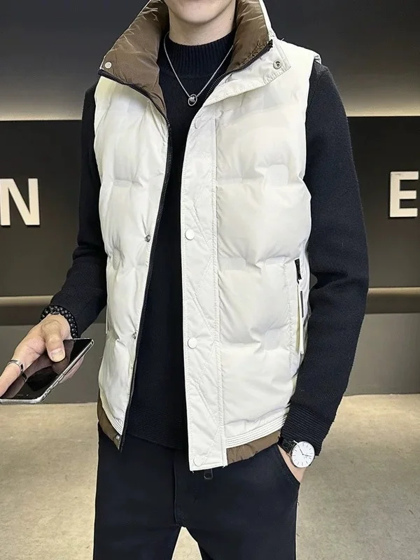 

New 2025 Men's Casual Versatile Warm Stand Collar Svel down Jaet High Quali Trendy Polyester Fiber Youth ular Ou...