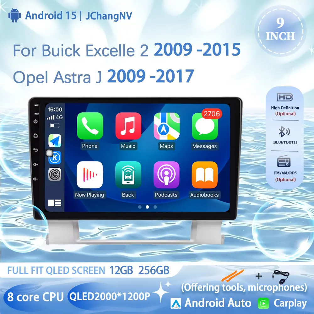 

9 '' Android 15 Carplay WiFi for Buick Excelle 2 2009 - 2015 for Opel Astra J 2009 - 2017 Car Radio Multimedia Player Screen