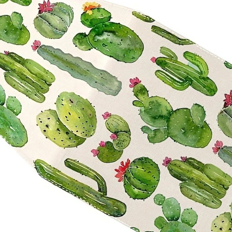 Gracefuls Cactus Table Runner Fabric Tablecloth Decors Easily Installation Drop shipping