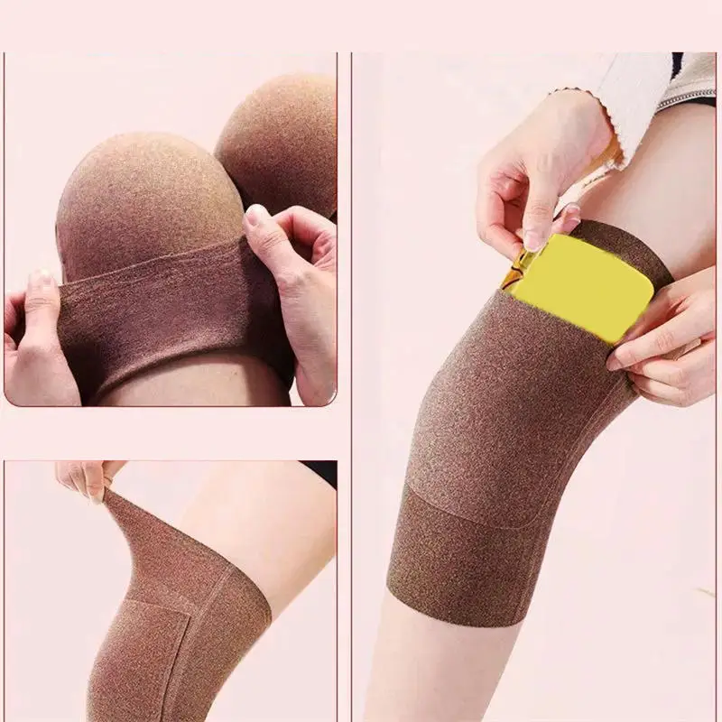 Genouillères chaudes d'hiver pour femmes et hommes, 1 paire, protège-genoux pour les jambes froides, pour la course à pied