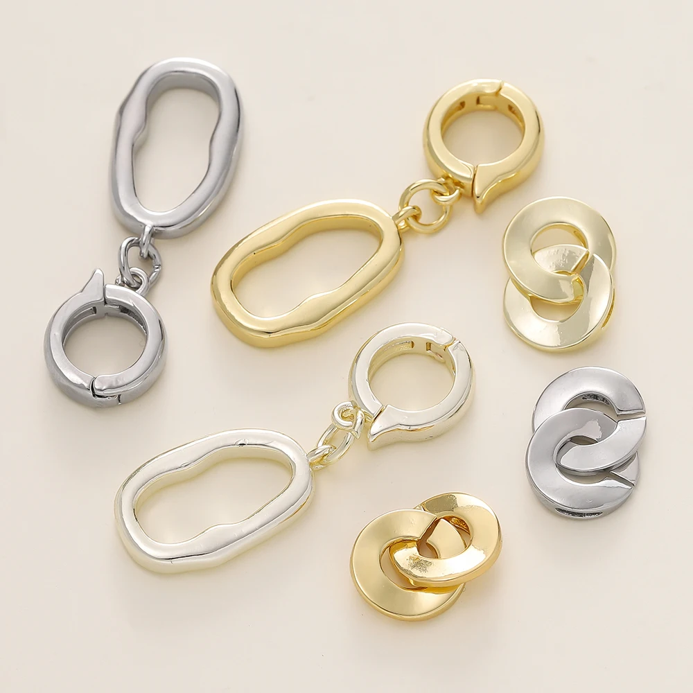 1pcs 14/18K Gold Color Plated Metal Copper Necklace Clasp Connectors for DIY Jewelry Making Necklace Making Accessories image 3